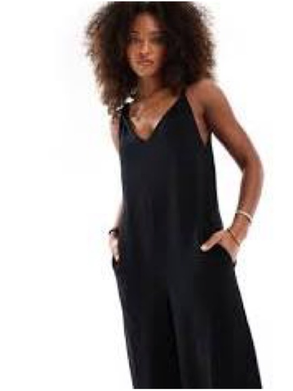 Hunter & brown Black V-Neck Wide-Leg Jumpsuit
